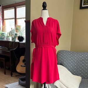 🆕 Chic iyla Coral/Red V-Neck Dress, NWT, Size XL